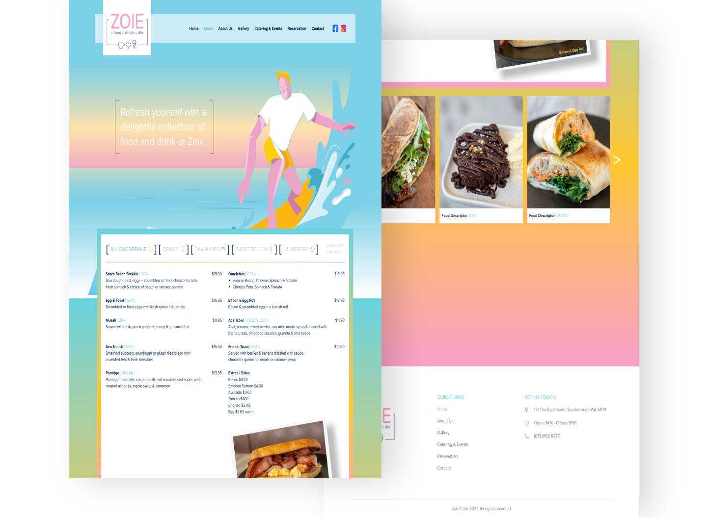 Zoiecafe Zoiecafe Menu Page