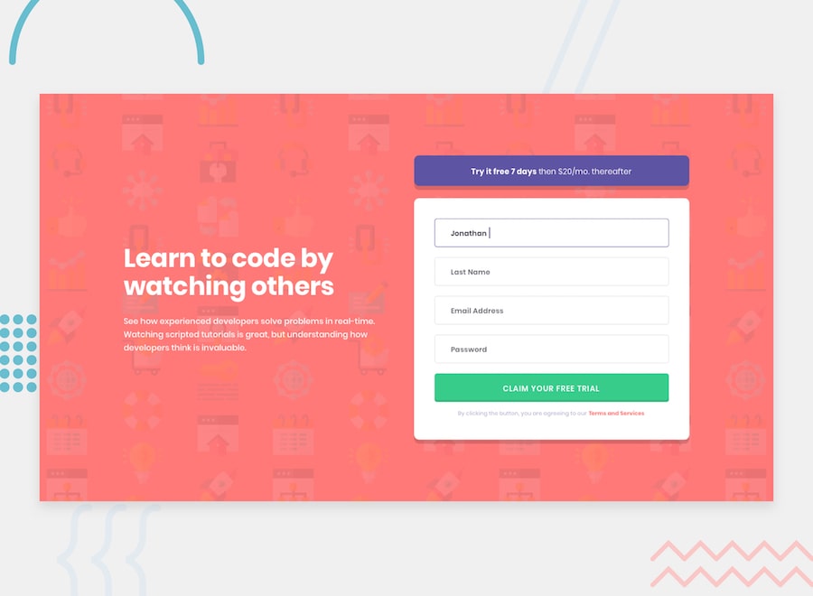Intro Component with Signup Form Intro Component with Signup Form