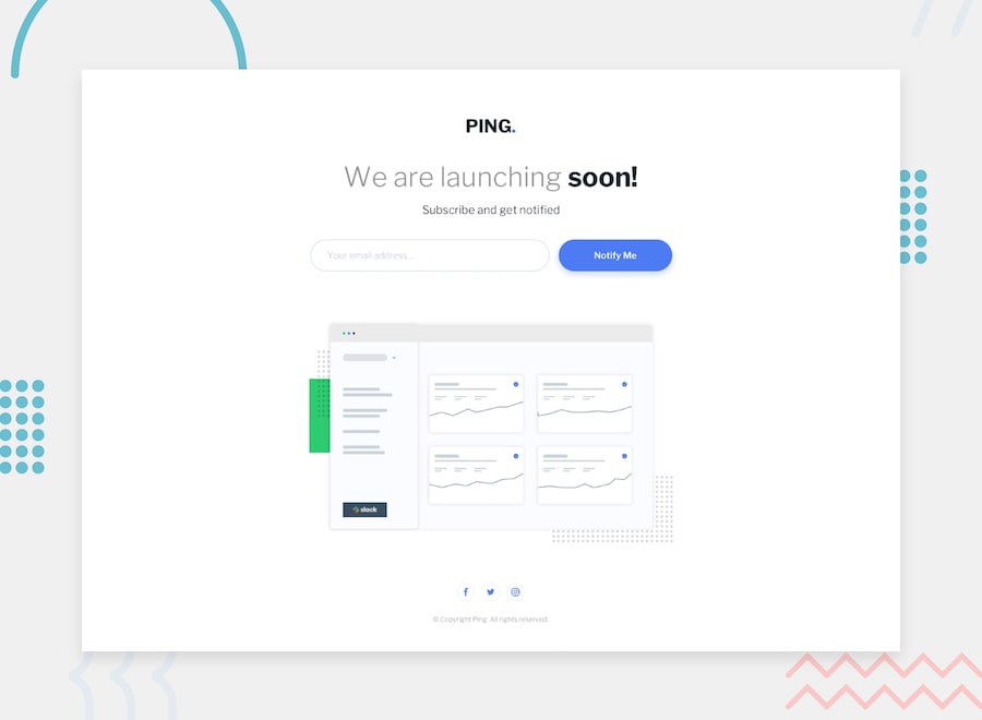 Ping Single Column Coming Soon Page Ping Single Column Coming Soon Page